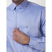 THE BOSTONIANS ανδρικό πουκάμισο μονόχρωμο με κεντημένο λογότυπο - 3AMP0161