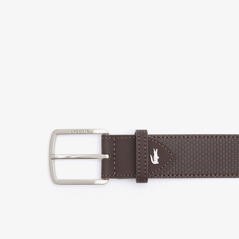 LACOSTE Men's Lacoste Engraved Buckle Texturized Leather Belt - 2@3RC4005
