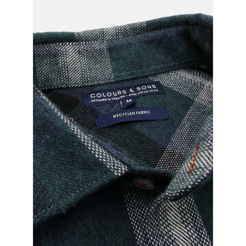 SHIRT MADE FROM RECYCLED MATERIALS CHECKED GREEN - 9221-320 - COLOURS & SONS