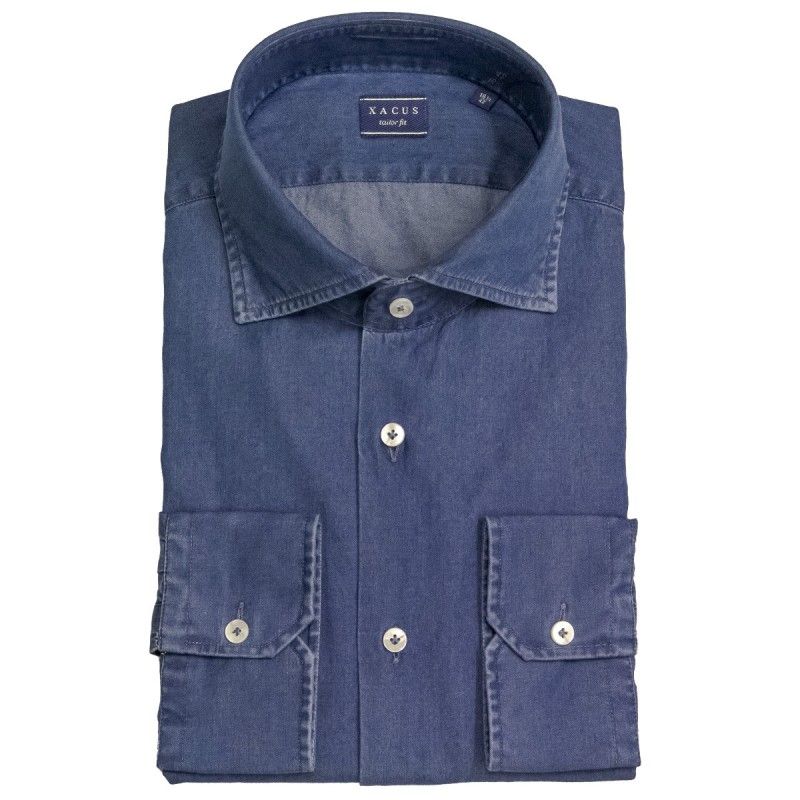 XACUS Men's tailor fit classic shirt denim - 91137