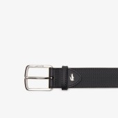 LACOSTE Men's Lacoste Engraved Buckle Texturised Leather Belt - 3@3RC4005