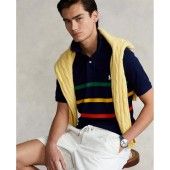 Custom Slim Fit Striped Mesh Polo Shirt - 710860412001 - POLO RALPH LAUREN