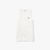 LACOSTE Women's Ribbed Cotton Tank Top - 3TF1245
