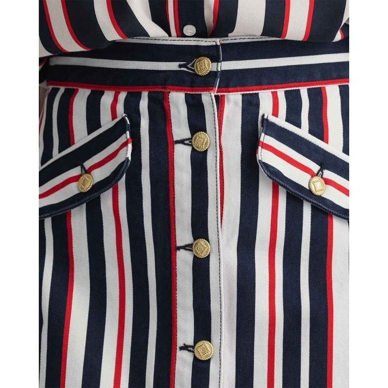 GANT Button Front Stripe Mini Skirt - 3GW4400063