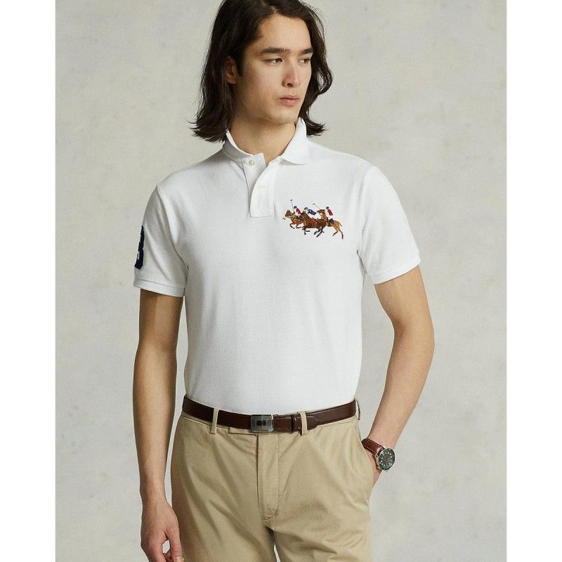 Custom Slim Fit Triple-Pony Polo Shirt - 3@710814437002 - POLO RALPH LAUREN