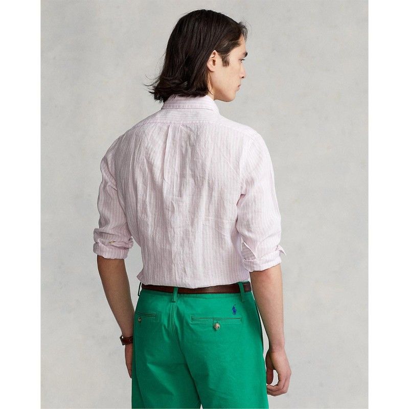 Custom Fit Striped Linen Shirt - 710873446002 - POLO RALPH LAUREN