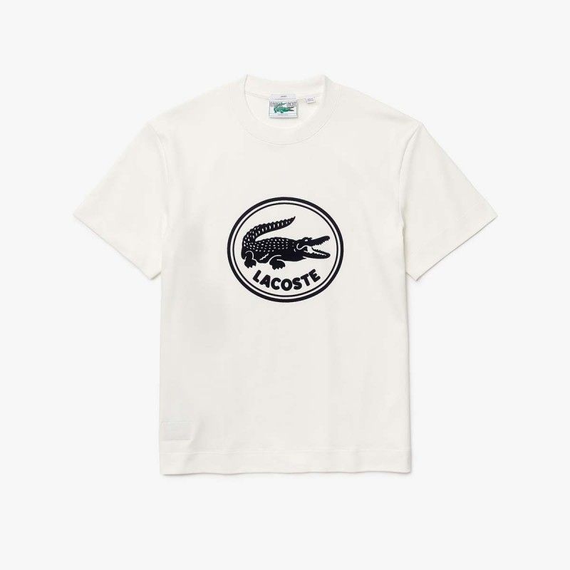 LACOSTE Men's Crew Neck 3D Printed logo Cotton T-shirt - 3TH7086