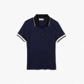 LACOSTE Women's Lacoste Slim Fit Crochet Collar Ribbed Polo Shirt - 3DF3621