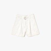 LACOSTE Women's High-Waisted Stretch Cotton Bermuda Shorts - 3FF3741