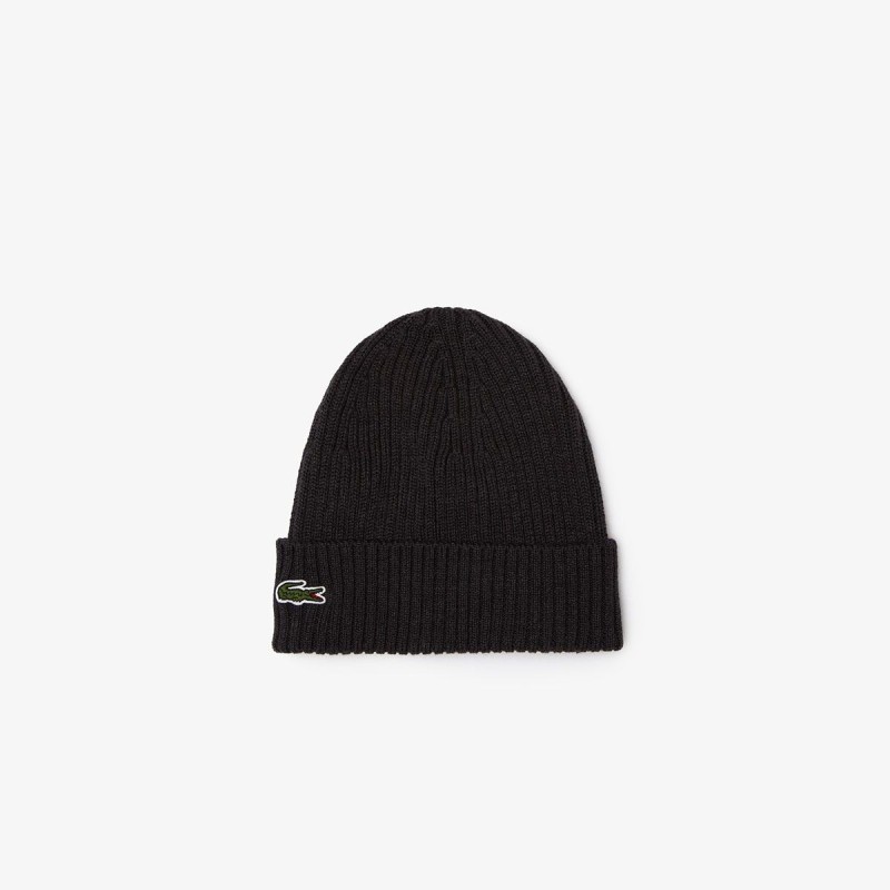 LACOSTE Unisex Lacoste Ribbed Wool Beanie - 3RB0001