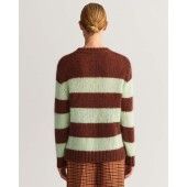 GANT Mohair Striped Crew Neck Sweater - 3GW4806137