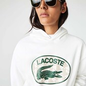 LACOSTE Men's Loose Fit Branded Monogram Hooded Sweatshirt - 3SH0067