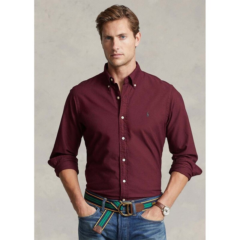 Custom Fit Garment-Dyed Oxford Shirt - 710805564032 - POLO RALPH LAUREN