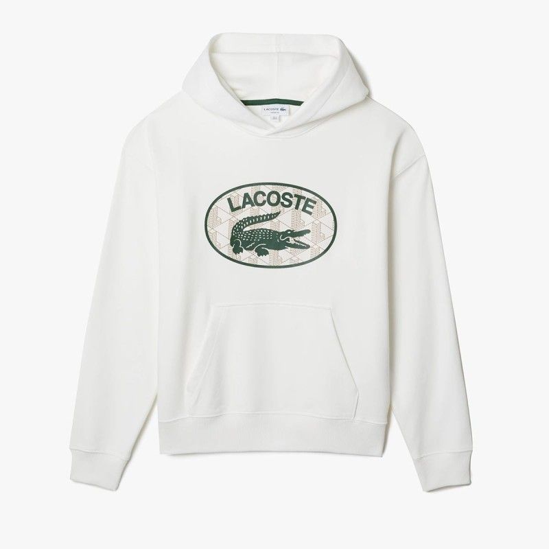 LACOSTE Men's Loose Fit Branded Monogram Hooded Sweatshirt - 3SH0067