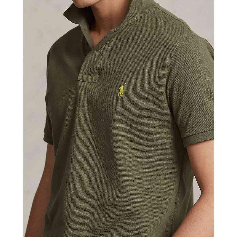 Custom Slim Fit Mesh Polo Shirt - 710680784304 - POLO RALPH LAUREN