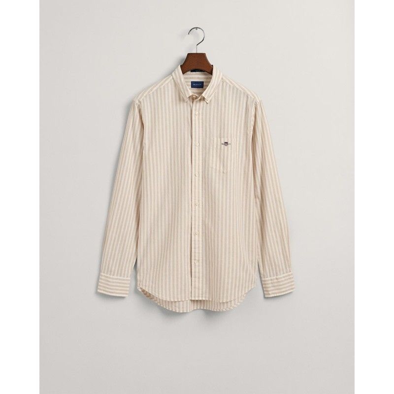 GANT Regular Fit Striped Cotton Linen Shirt - 3G3230057