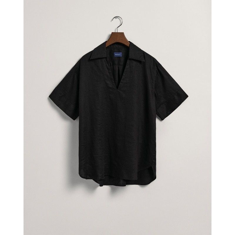 GANT Popover Linen Short Sleeve Blouse - 3GW4300167