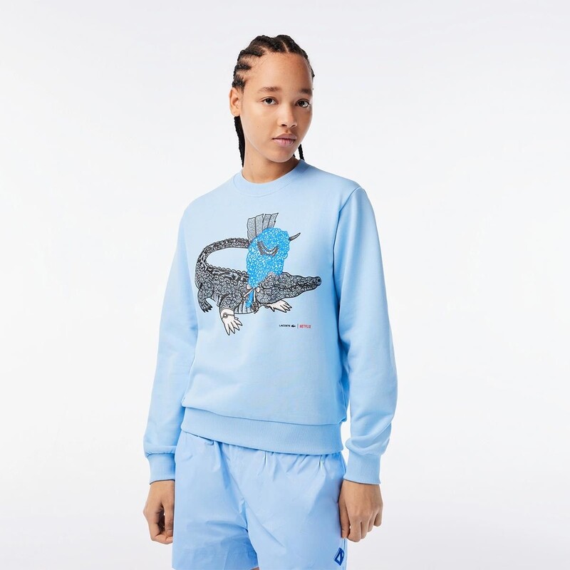 Women’s Lacoste x Netflix Loose Fit Organic Cotton Fleece Sweatshirt - 3SF7564 - LACOSTE