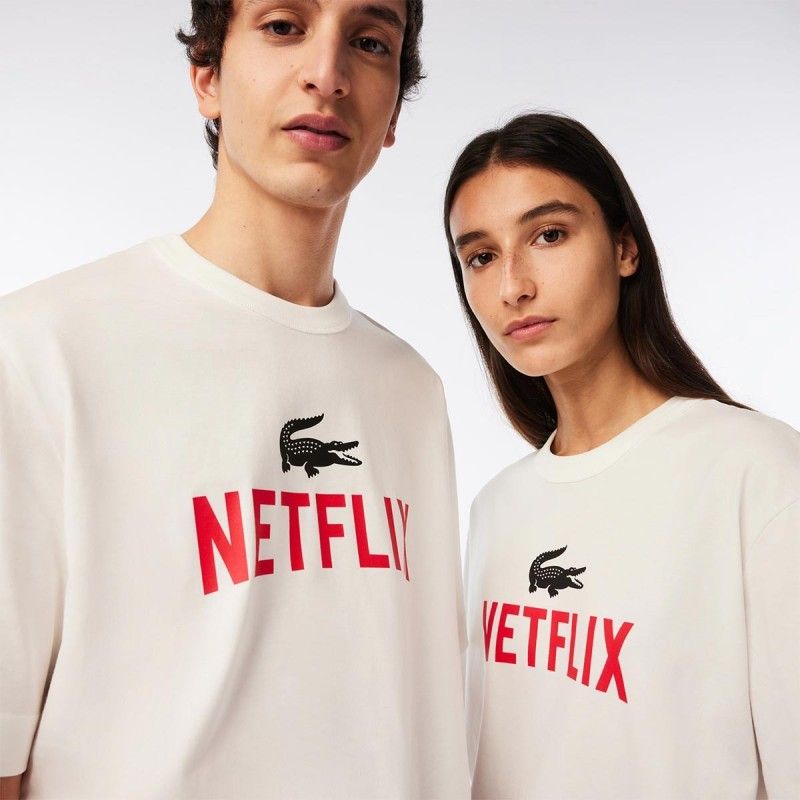 Unisex Lacoste x Netflix Loose Fit Organic Cotton T-shirt - 3TH7343 - LACOSTE
