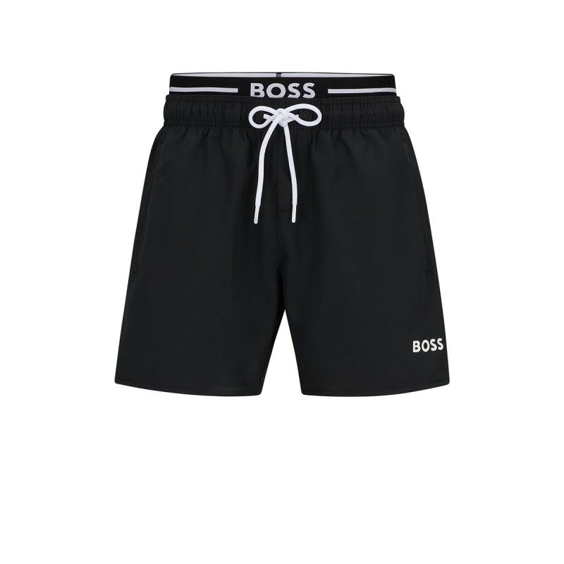 SWIM SHORTS IN QUICK-DRYING RECYCLED FABRIC WITH LOGO - 50491868 - BOSS