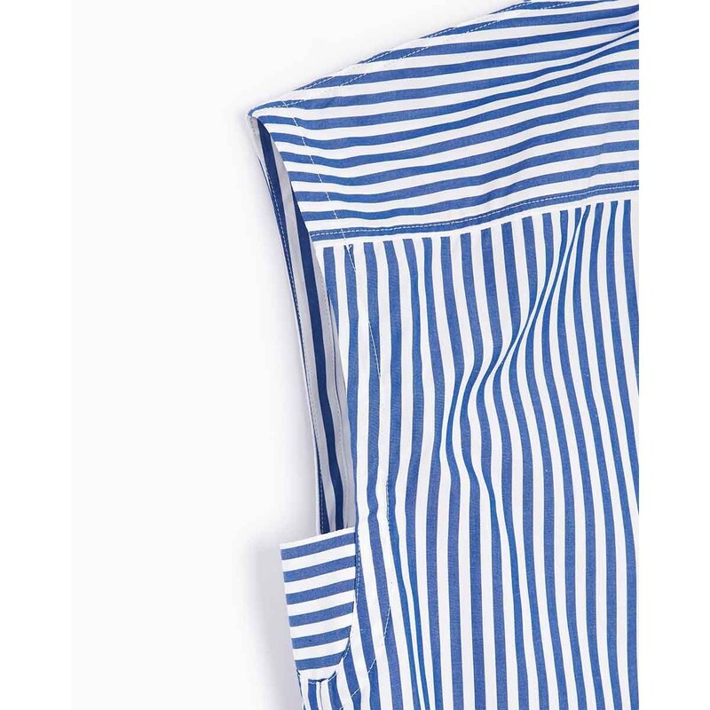 Lacoste Women's Sleeveless Loose Fit Striped Poplin Dress - 3EF5874 - LACOSTE