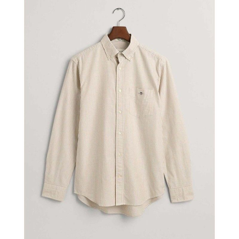 Gant ανδρικό πουκάμισο button down oxford ριγέ με κεντημένο λογότυπο Regular Fit - 3G3000230 - GANT