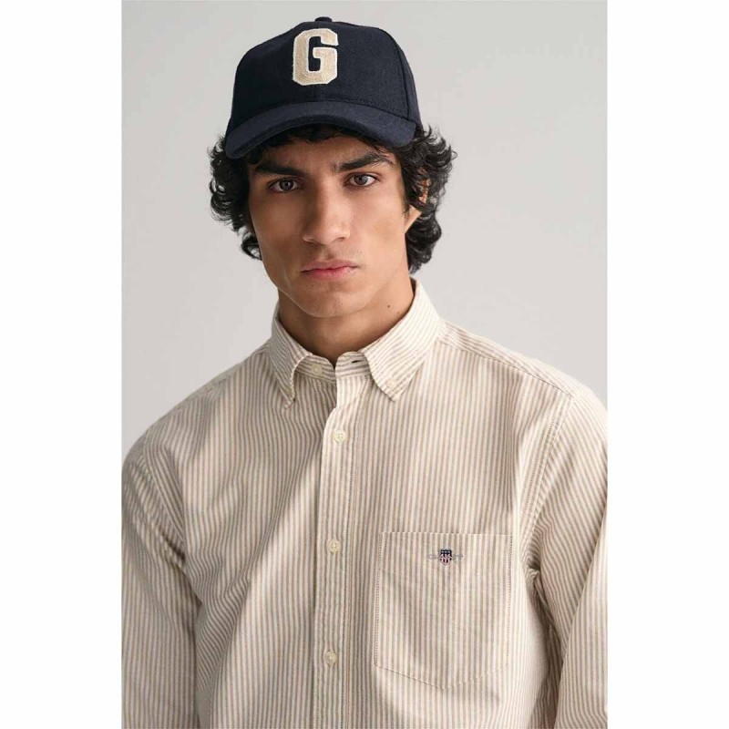 Gant ανδρικό πουκάμισο button down oxford ριγέ με κεντημένο λογότυπο Regular Fit - 3G3000230 - GANT
