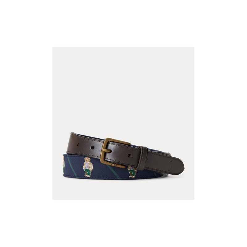 Polo Bear Leather-Trim Belt - 405914154001 - POLO RALPH LAUREN