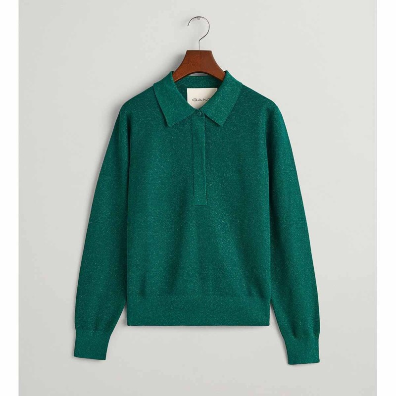 Metallic Polo Sweater - 3GW4802149 - GANT