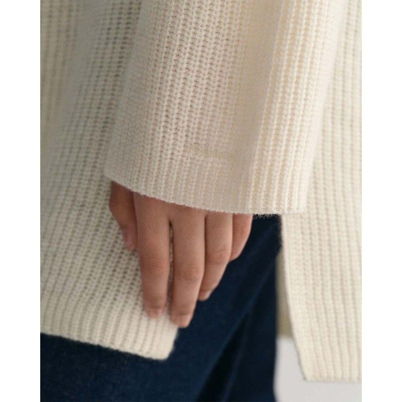 Ribbed Wool Half-Zip Sweater - 3GW4805163 - GANT