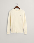 Cotton Cable Knit Crew Neck Sweater - 7@3G8050601 - GANT