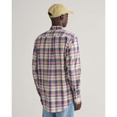 Regular Fit Checked Cotton Linen Shirt - 3G3240062 - GANT