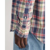Regular Fit Checked Cotton Linen Shirt - 3G3240062 - GANT