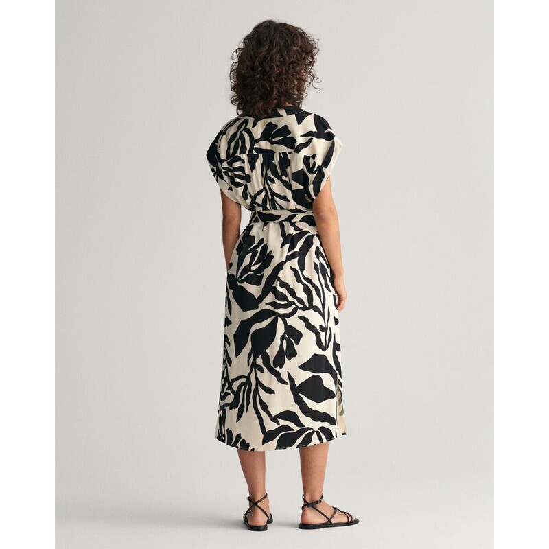 Palm Print Short Sleeve Dress - 3GW4503324 - GANT