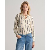 Regular Fit Monogram Striped Cotton Voile Shirt - 3GW4300307 - GANT