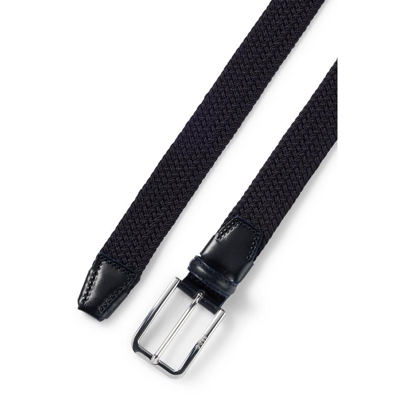 WOVEN BELT WITH LEATHER FACINGS - 50481026 - BOSS