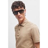 REGULAR-FIT POLO SHIRT IN COTTON AND LINEN - 50511600 - BOSS