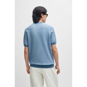 SHORT-SLEEVED COTTON-BLEND SWEATER WITH MICRO STRUCTURE - 50511762 - BOSS
